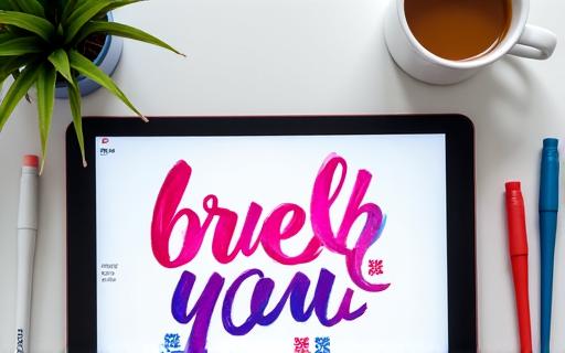 Modern brush lettering online tutorial with digital design integration
