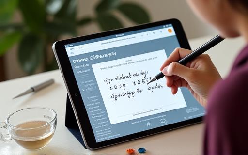 Online beginner calligraphy course module with step-by-step Filipino instruction