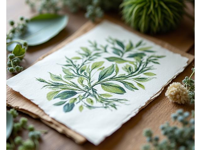 Eco-friendly sustainable calligraphy materials including recycled paper and plant-based inks